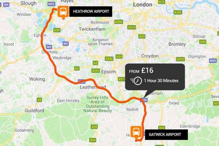 Distance Between Gatwick Airport And Heathrow Airport