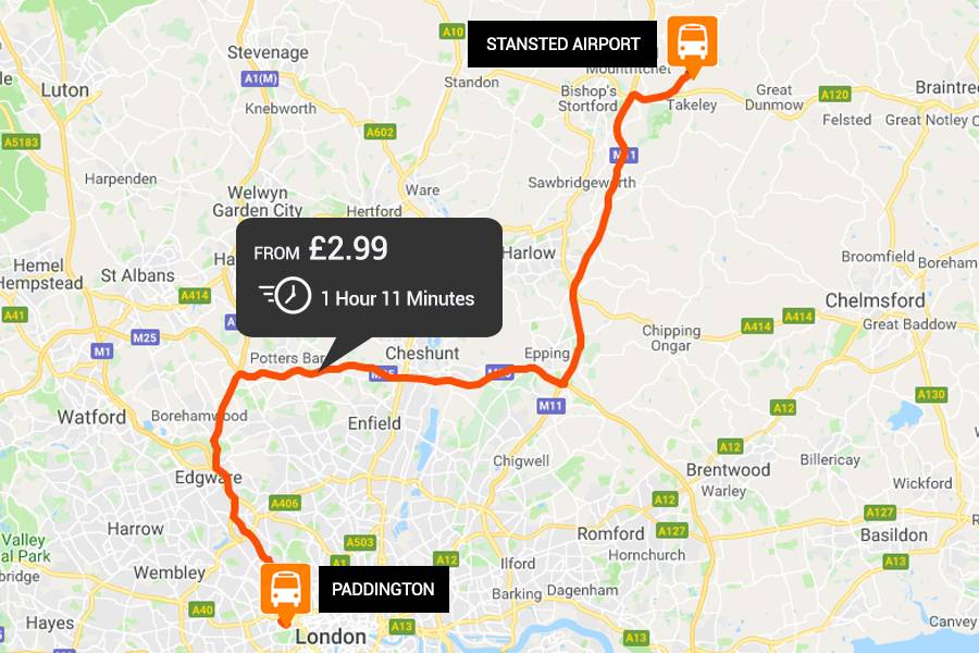 Stansted Airport to and from Paddington