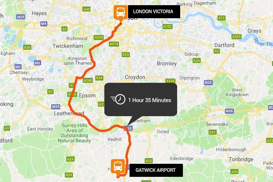 London Gatwick to and from London Victoria